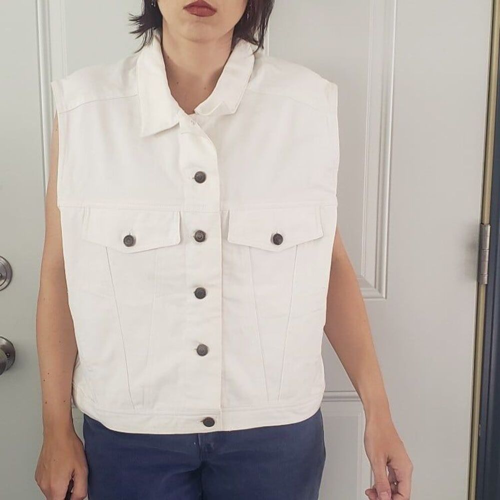 90s Deadstock‎ White Denim Vest